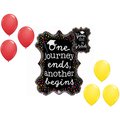 Loonballoon Graduation Grad Theme Balloon Set, 34 Inch Grad Neon Frame Balloon and 6x Latex Balloons 97207